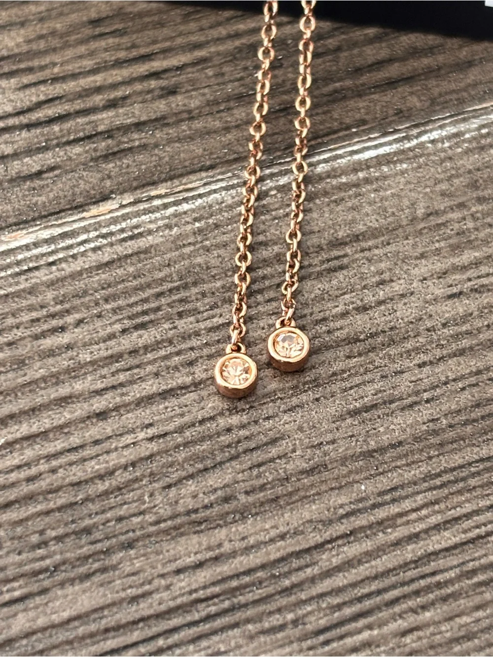 Coach Rose Gold Open Circle Slider Bracelet Crystal F67072 NWOT